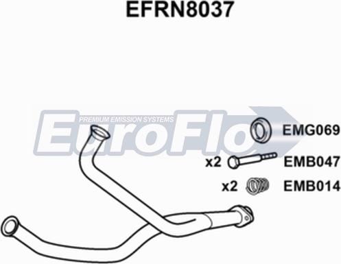 EuroFlo EFRN8037 - Труба вихлопного газу autozip.com.ua
