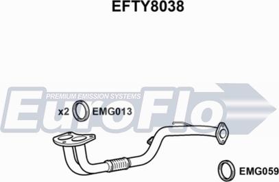 EuroFlo EFTY8038 - Труба вихлопного газу autozip.com.ua