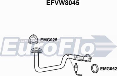 EuroFlo EFVW8045 - Труба вихлопного газу autozip.com.ua