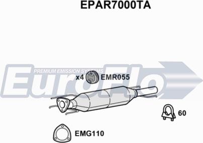 EuroFlo EPAR7000TA - Сажі / частковий фільтр, система вихлопу ОГ autozip.com.ua