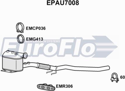 EuroFlo EPAU7008 - Сажі / частковий фільтр, система вихлопу ОГ autozip.com.ua