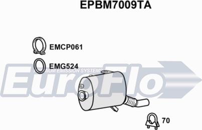 EuroFlo EPBM7009TA - Сажі / частковий фільтр, система вихлопу ОГ autozip.com.ua