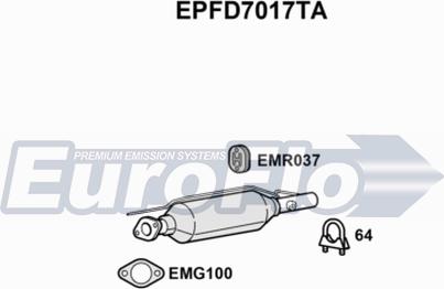 EuroFlo EPFD7017TA - Сажі / частковий фільтр, система вихлопу ОГ autozip.com.ua