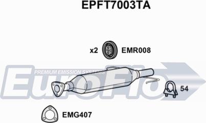 EuroFlo EPFT7003TA - Сажі / частковий фільтр, система вихлопу ОГ autozip.com.ua