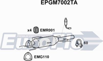 EuroFlo EPGM7002TA - Сажі / частковий фільтр, система вихлопу ОГ autozip.com.ua