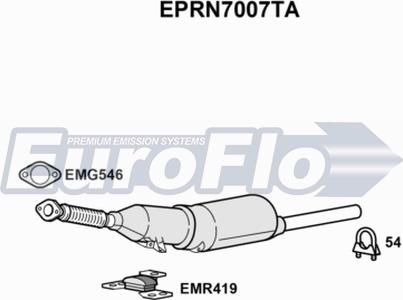 EuroFlo EPRN7007TA - Сажі / частковий фільтр, система вихлопу ОГ autozip.com.ua