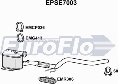 EuroFlo EPSE7003 - Сажі / частковий фільтр, система вихлопу ОГ autozip.com.ua