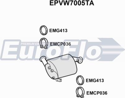 EuroFlo EPVW7005TA - Сажі / частковий фільтр, система вихлопу ОГ autozip.com.ua