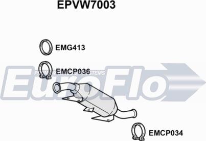 EuroFlo EPVW7003 - Сажі / частковий фільтр, система вихлопу ОГ autozip.com.ua