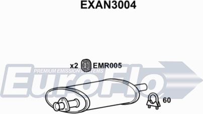 EuroFlo EXAN3004 - Середній глушник вихлопних газів autozip.com.ua