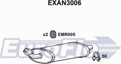 EuroFlo EXAN3006 - Середній глушник вихлопних газів autozip.com.ua