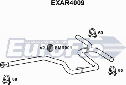 EuroFlo EXAR4009 - Труба вихлопного газу autozip.com.ua