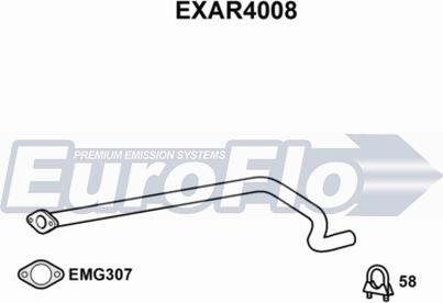 EuroFlo EXAR4008 - Труба вихлопного газу autozip.com.ua