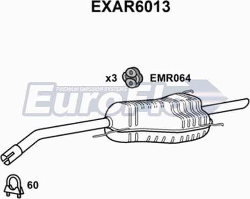EuroFlo EXAR6013 - Глушник вихлопних газів кінцевий autozip.com.ua