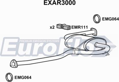 EuroFlo EXAR3000 - Середній глушник вихлопних газів autozip.com.ua