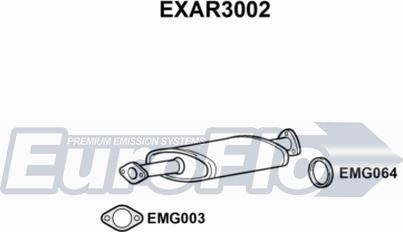 EuroFlo EXAR3002 - Середній глушник вихлопних газів autozip.com.ua