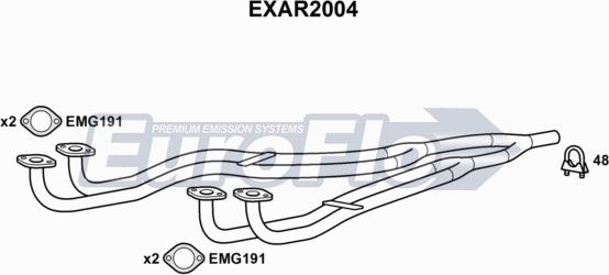 EuroFlo EXAR2004 - Труба вихлопного газу autozip.com.ua