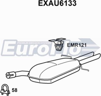 EuroFlo EXAU6133 - Глушник вихлопних газів кінцевий autozip.com.ua
