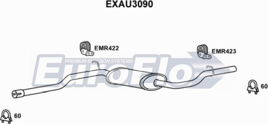 EuroFlo EXAU3090 - Середній глушник вихлопних газів autozip.com.ua
