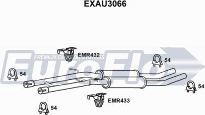 EuroFlo EXAU3066 - Середній глушник вихлопних газів autozip.com.ua