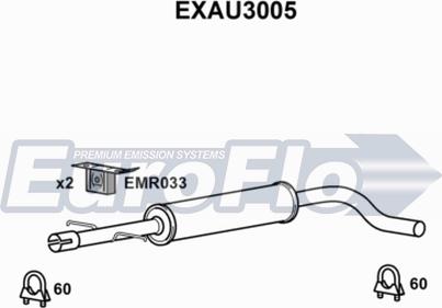 EuroFlo EXAU3005 - Середній глушник вихлопних газів autozip.com.ua