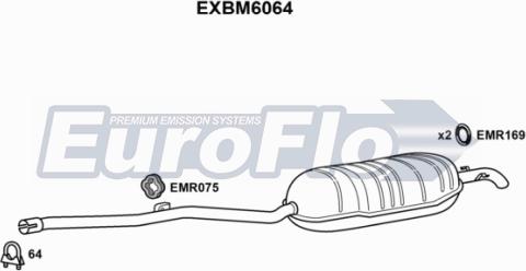 EuroFlo EXBM6064 - Глушник вихлопних газів кінцевий autozip.com.ua