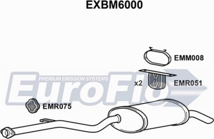 EuroFlo EXBM6000 - Глушник вихлопних газів кінцевий autozip.com.ua