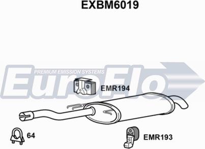 EuroFlo EXBM6019 - Глушник вихлопних газів кінцевий autozip.com.ua