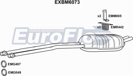 EuroFlo EXBM6073 - Глушник вихлопних газів кінцевий autozip.com.ua