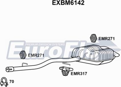 EuroFlo EXBM6142 - Глушник вихлопних газів кінцевий autozip.com.ua