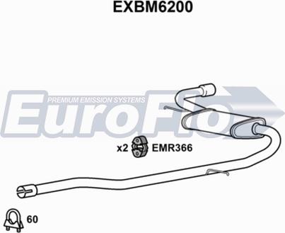 EuroFlo EXBM6200 - Глушник вихлопних газів кінцевий autozip.com.ua