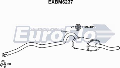 EuroFlo EXBM6237 - Глушник вихлопних газів кінцевий autozip.com.ua