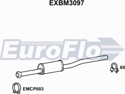 EuroFlo EXBM3097 - Середній глушник вихлопних газів autozip.com.ua