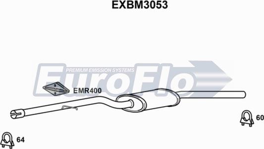 EuroFlo EXBM3053 - Середній глушник вихлопних газів autozip.com.ua