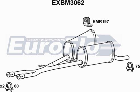 EuroFlo EXBM3062 - Середній глушник вихлопних газів autozip.com.ua