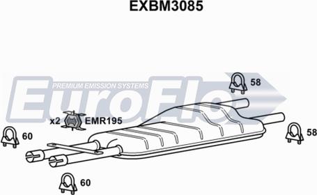 EuroFlo EXBM3085 - Середній глушник вихлопних газів autozip.com.ua