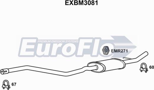 EuroFlo EXBM3081 - Середній глушник вихлопних газів autozip.com.ua