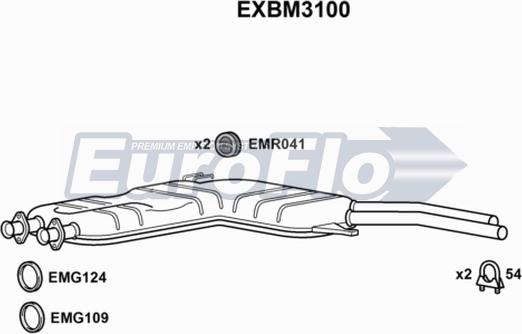 EuroFlo EXBM3100 - Середній глушник вихлопних газів autozip.com.ua