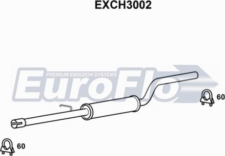 EuroFlo EXCH3002 - Середній глушник вихлопних газів autozip.com.ua