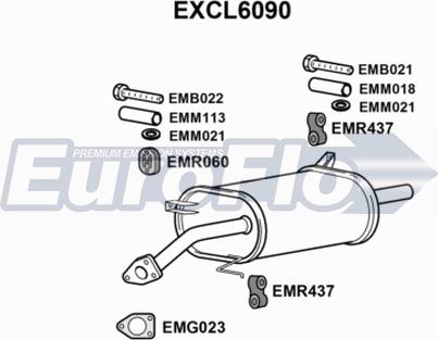 EuroFlo EXCL6090 - Глушник вихлопних газів кінцевий autozip.com.ua