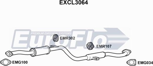 EuroFlo EXCL3064 - Середній глушник вихлопних газів autozip.com.ua