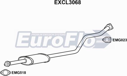 EuroFlo EXCL3068 - Середній глушник вихлопних газів autozip.com.ua