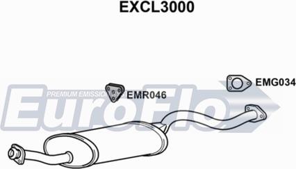 EuroFlo EXCL3000 - Середній глушник вихлопних газів autozip.com.ua