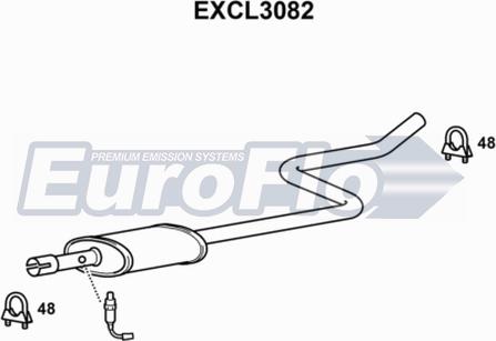 EuroFlo EXCL3082 - Середній глушник вихлопних газів autozip.com.ua