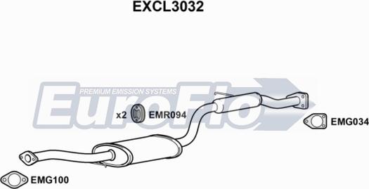 EuroFlo EXCL3032 - Середній глушник вихлопних газів autozip.com.ua
