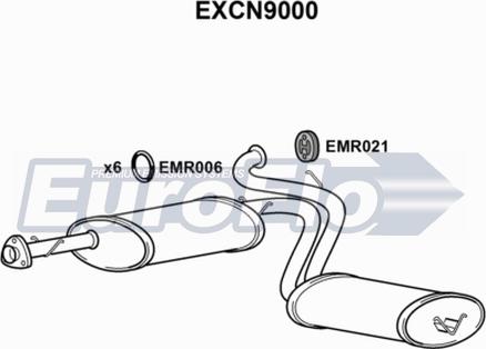 EuroFlo EXCN9000 - Середній / кінцевий глушник ОГ autozip.com.ua