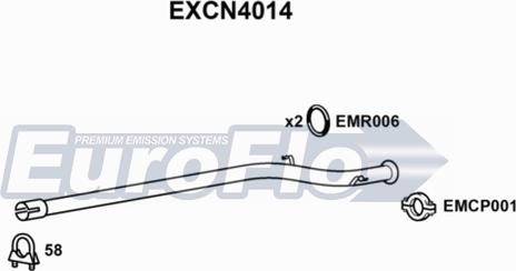 EuroFlo EXCN4014 - Труба вихлопного газу autozip.com.ua