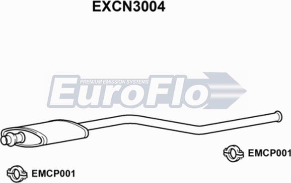 EuroFlo EXCN3004 - Середній глушник вихлопних газів autozip.com.ua