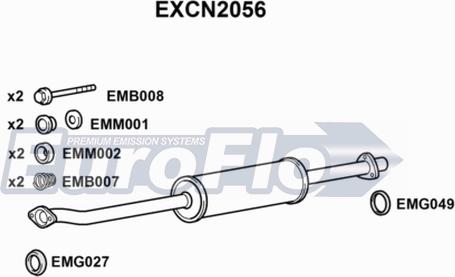 EuroFlo EXCN2056 - Труба вихлопного газу autozip.com.ua