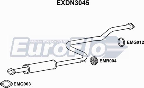 EuroFlo EXDN3045 - Середній глушник вихлопних газів autozip.com.ua